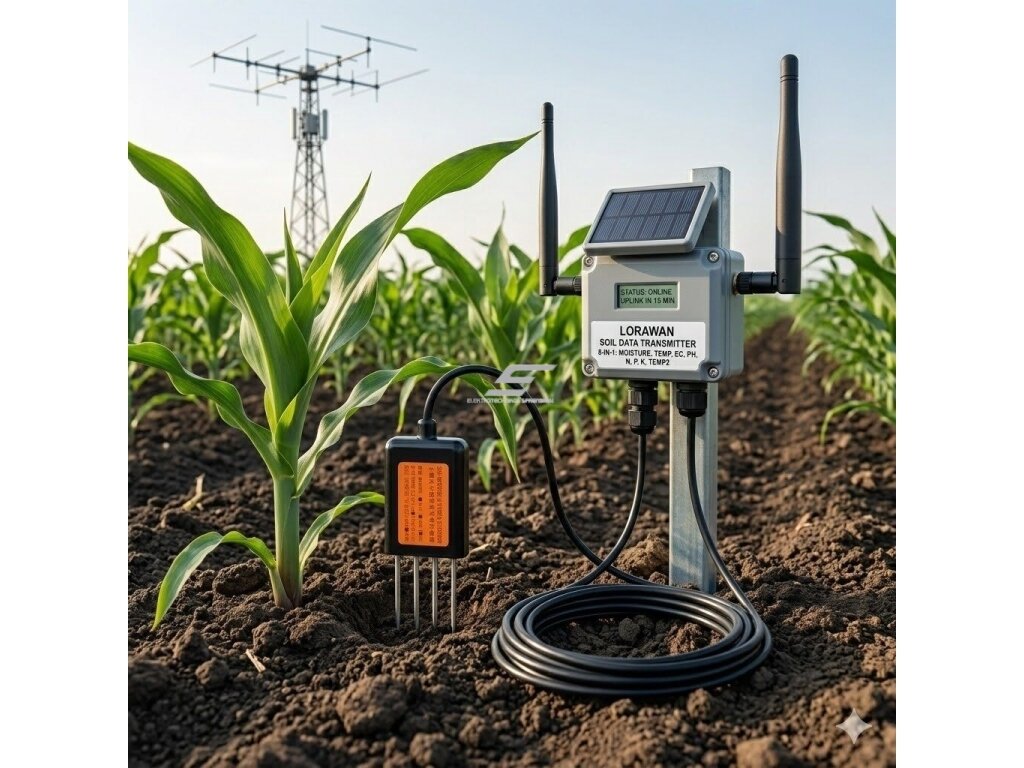 8in1 dirvožemio jutiklis su LoRa / LoRaWAN | dirvožemio parametrų stebėjimui realiu laiku | drėgmė | temperatūra | EC | druskingumas | pH | RS485 | IP68 3