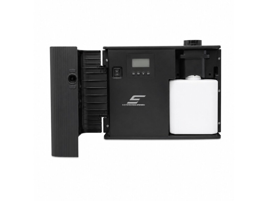 Išmanus aromato difuzorius | 15 W | 1000 ml | 3000–4000 m³ | 12 V DC | Wi-Fi ir Bluetooth | HVAC jungtis | sieninis arba pastatomas | 295×113×230 mm | juodas | ES-OV-10B 1