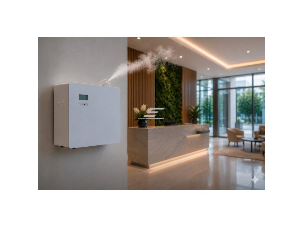 Išmanus aromato difuzorius | 15 W | 1000 ml | 3000–4000 m³ | valdymas programėle | HVAC jungtis | pastatomas | 288×205×274 mm | baltas | ES-MLK-U10 4