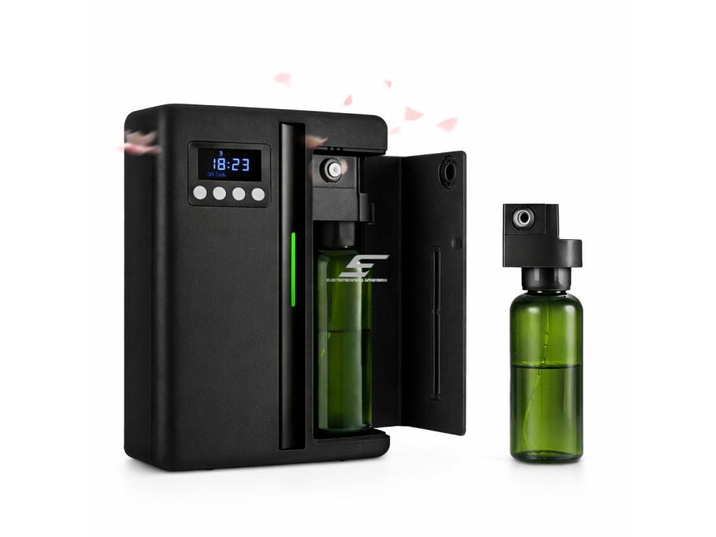 Išmanus kvapų difuzorius su Bluetooth | 200 ml | 185x85x225mm | sieninis / pastatomas | tylus | EU | 230 V | namams | biurams | viešbučiams | juodas 1 Išmanus kvapų difuzorius su Bluetooth | 200 ml | 185x85x225mm | sieninis / pastatomas | tylus | EU | 230 V | namams | biurams | viešbučiams | juodas 1