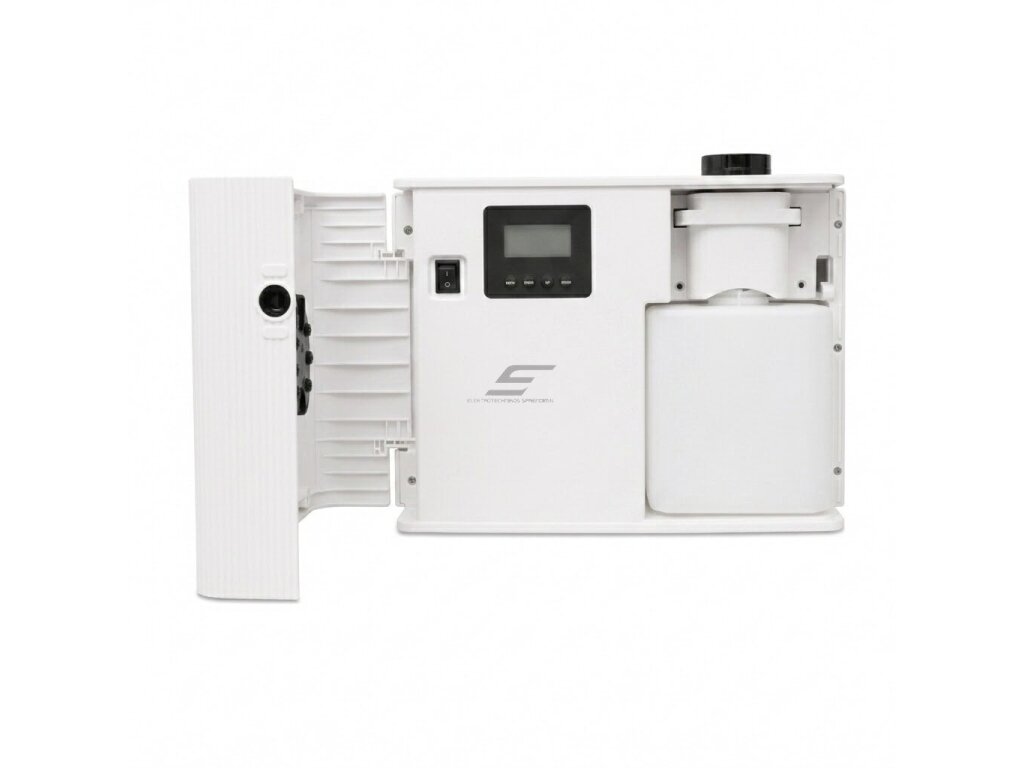 Išmanus aromato difuzorius | 15 W | 1000 ml | 3000–4000 m³ | 12 V DC | Wi-Fi ir Bluetooth | HVAC jungtis | sieninis arba pastatomas | 295×113×230 mm | baltas | ES-OV-10W 1