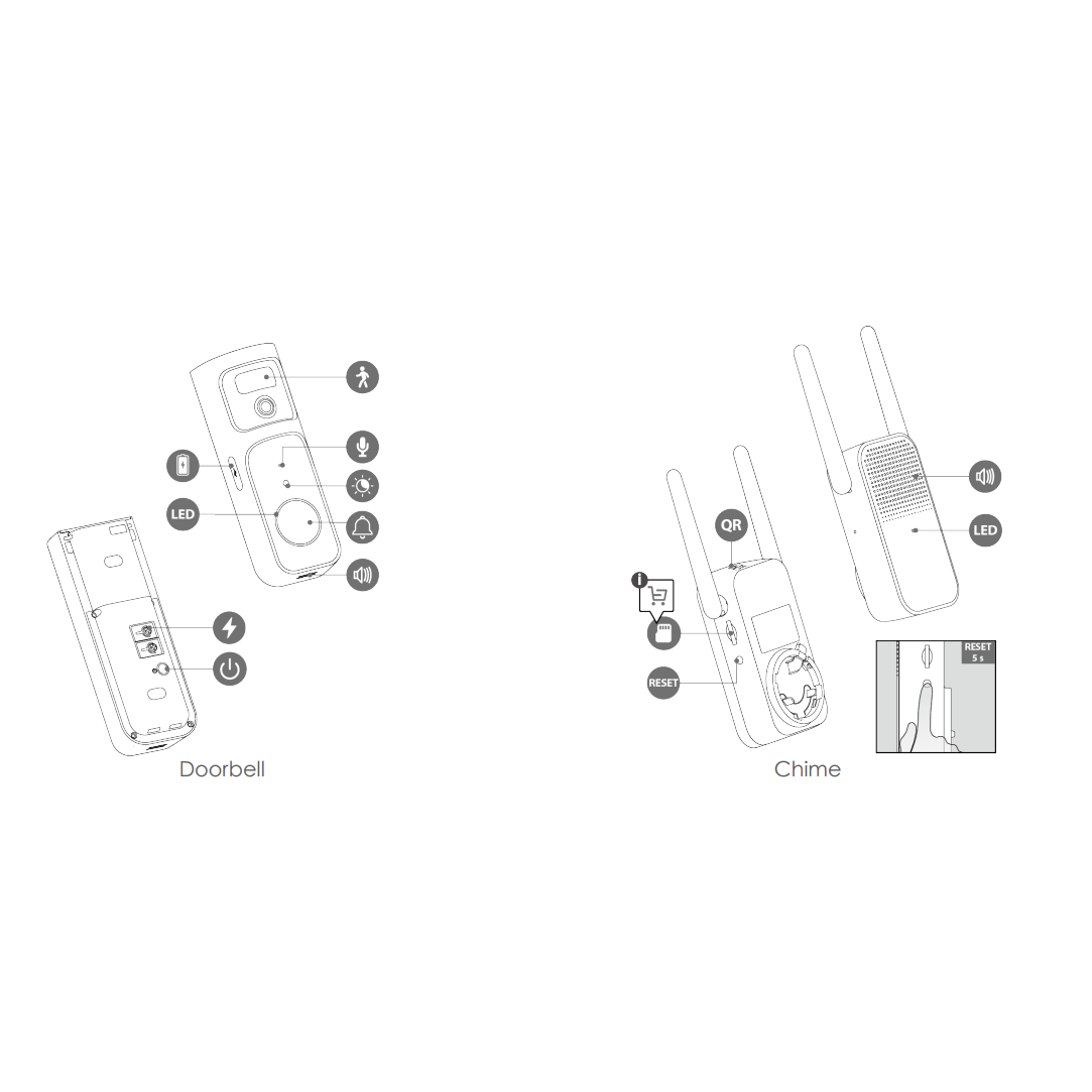 Умный | Беспроводной дверной звонок с камерой 4MP | Wi-Fi | DB-3EP-4M0W/DS3 IMOU 2