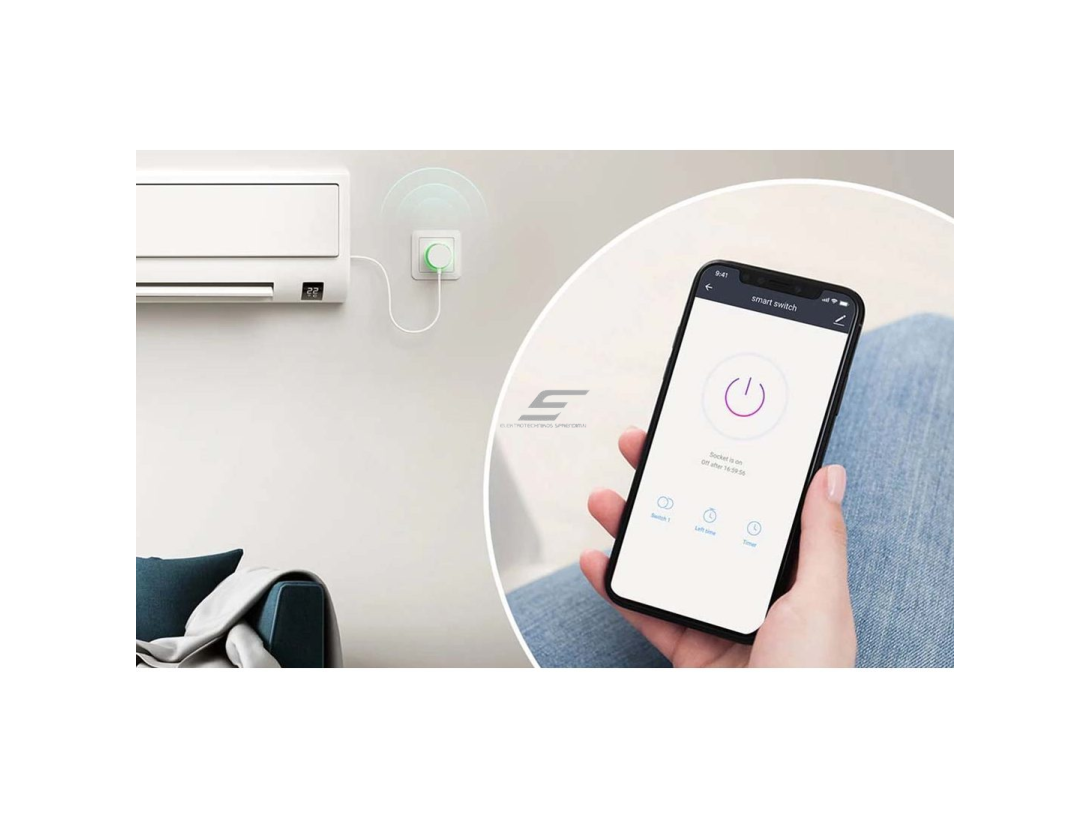Išmani Wi-Fi rozetė | kištukinis lizdas | 1xSchuko | 2500W | 10A | 230V | su elektros energijos apskaita | 4 vnt. | Smart Life | TUYA | GOSUND | EP2-4 3