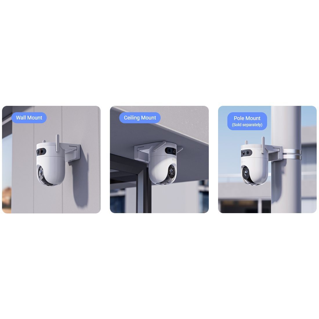 Inteligentna kamera IP do monitoringu z dwiema soczewkami | 5MP+5MP | IP65 | Wi-Fi | CS-H90 EZVIZ 3