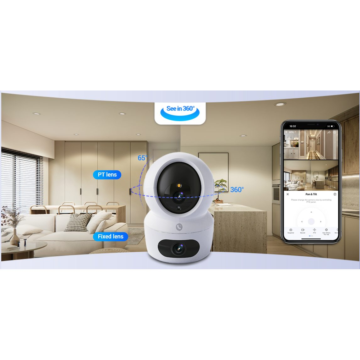 Inteligentna kamera IP do monitoringu z dwiema soczewkami | 4MP+4MP | IP20 | Wi-Fi | CS-H7C EZVIZ 4 Inteligentna kamera IP do monitoringu z dwiema soczewkami | 4MP+4MP | IP20 | Wi-Fi | CS-H7C EZVIZ 4