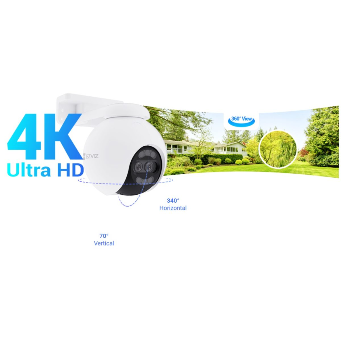 Viedā IP videonovērošanas kamera | 8MP+2MP | IP65 | Wi-Fi | CS-H80X EZVIZ 3