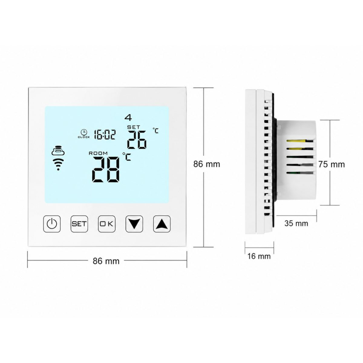 Smart underfloor heating thermostat | WiFi | Tuya / Smart Life | 16A | 90–230V | NTC sensor | weekly programming | Alexa / Google Assistant | black 4 Smart underfloor heating thermostat | WiFi | Tuya / Smart Life | 16A | 90–230V | NTC sensor | weekly programming | Alexa / Google Assistant | black 4