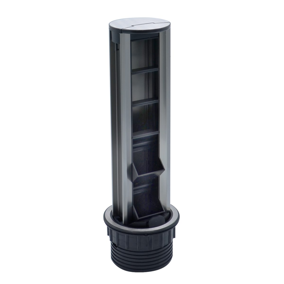 Pop-up socket box | for furniture installation | 10 modules | 380x100mm | grey 1 Pop-up socket box | for furniture installation | 10 modules | 380x100mm | grey 1