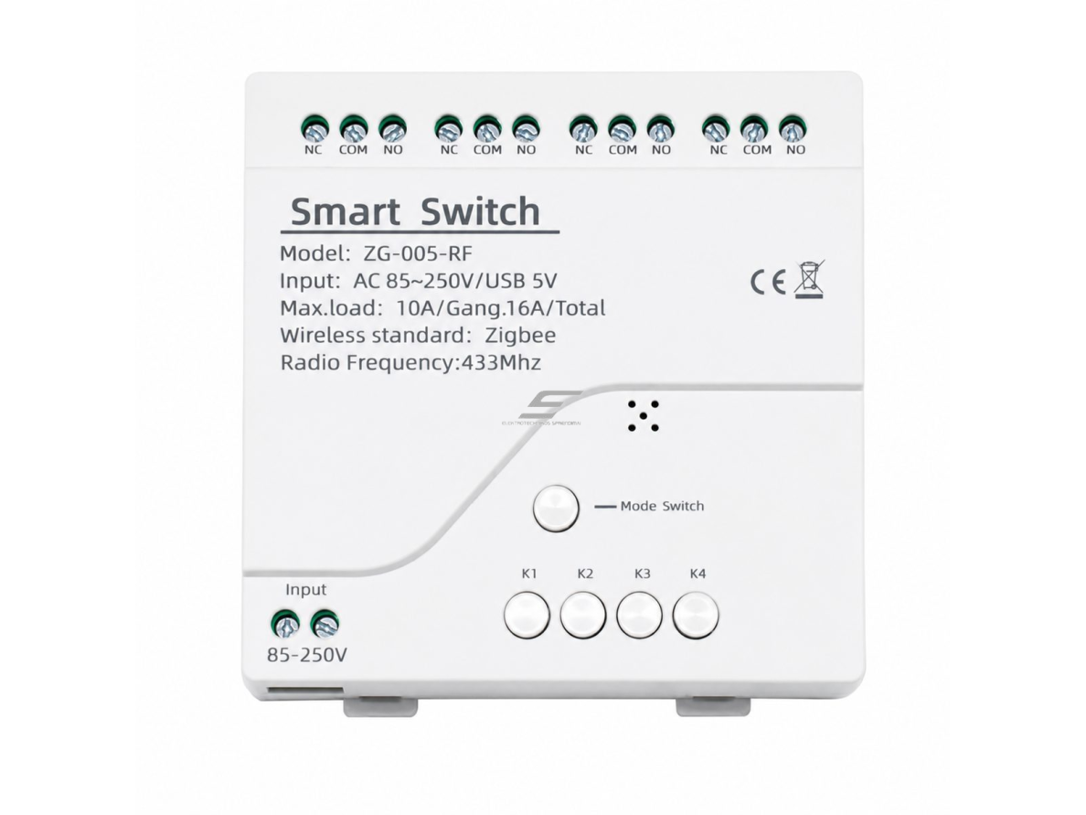 Išmanus WiFi relių modulis | 4 kanalų | 230V | Tuya Smart Life | RF pultelio valdymas | 10A | 2200W | automatiniam elektros įrenginių valdymui