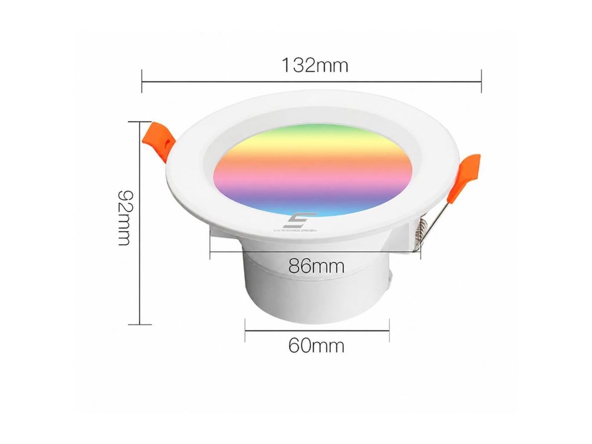 Išmanus WiFi LED įleidžiamas lubinis šviestuvas | RGB+CCT | 7W | Tuya Smart Life | Alexa / Google Home | baltas 2 Išmanus WiFi LED įleidžiamas lubinis šviestuvas | RGB+CCT | 7W | Tuya Smart Life | Alexa / Google Home | baltas 2