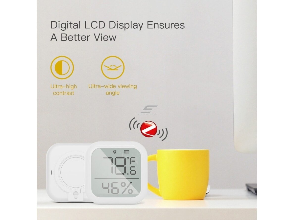 Išmanus | belaidis temperatūros ir drėgmės matuoklis | jutiklis | -10-+50°C | 0-99%RH | 60x6016,7mm | baltas | ZigBee | Smart Life | TUYA | MOES 5