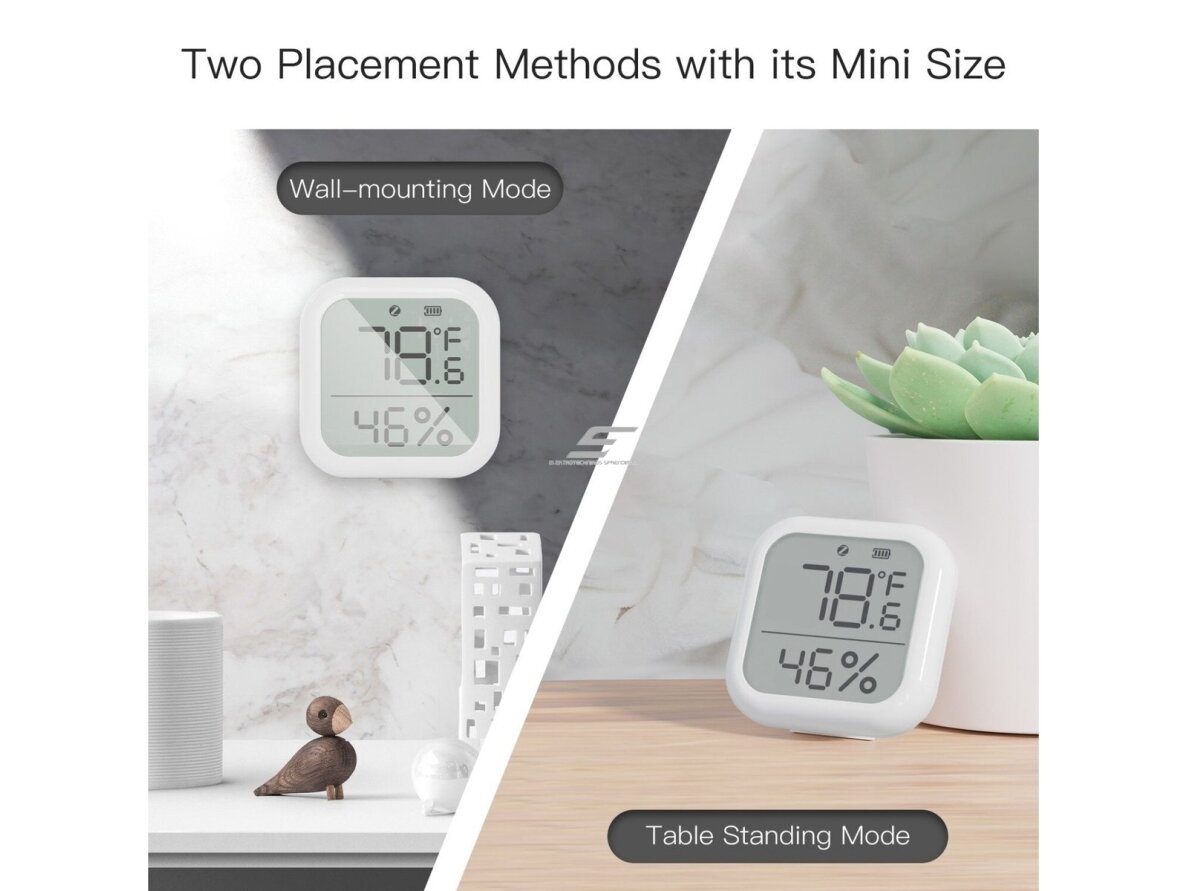 Išmanus | belaidis temperatūros ir drėgmės matuoklis | jutiklis | -10-+50°C | 0-99%RH | 60x6016,7mm | baltas | ZigBee | Smart Life | TUYA | MOES 6