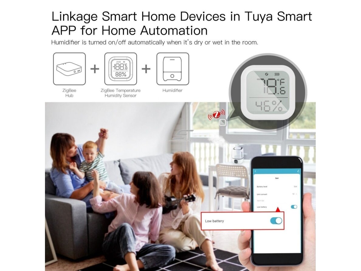 Išmanus | belaidis temperatūros ir drėgmės matuoklis | jutiklis | -10-+50°C | 0-99%RH | 60x6016,7mm | baltas | ZigBee | Smart Life | TUYA | MOES 7 Išmanus | belaidis temperatūros ir drėgmės matuoklis | jutiklis | -10-+50°C | 0-99%RH | 60x6016,7mm | baltas | ZigBee | Smart Life | TUYA | MOES 7