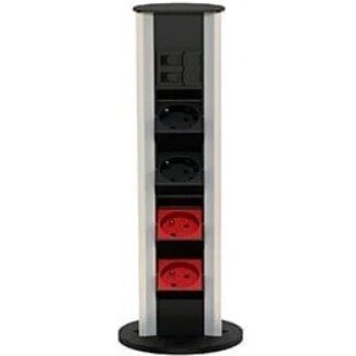 Izvelkama kontaktligzdu kārba | montējama mēbelēs | 10 moduļi | 380x100mm | bronzas Izvelkama kontaktligzdu kārba | montējama mēbelēs | 10 moduļi | 380x100mm | bronzas