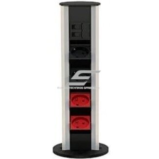 Pop-up socket box | for furniture installation | 10 modules | 380x100mm | grey Pop-up socket box | for furniture installation | 10 modules | 380x100mm | grey