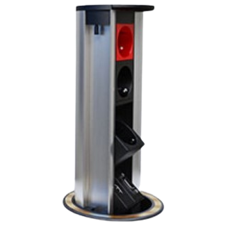 Pop-up socket box | for furniture installation | 8 modules | 330x100mm | bronze 1