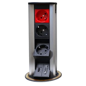Pop-up socket box | for furniture installation | 8 modules | 330x100mm | bronze