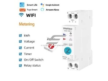 Išmanus automatinis jungiklis | su elektros energijos matavimu | valdomas nuotoliu Wi-Fi | 1P | 63A | 230V | TUYA | ZigBee Smart Išmanus automatinis jungiklis | su elektros energijos matavimu | valdomas nuotoliu Wi-Fi | 1P | 63A | 230V | TUYA | ZigBee Smart