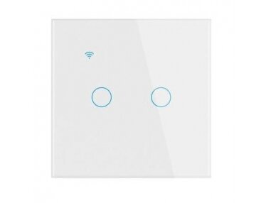 Išmanus | nuotolinis/liečiamas jungiklis | 2 kanalų | 230V | 2x200W | baltas | ZigBee | Tuya | NOUS-LZ2