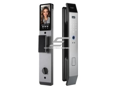 Išmani durų spyna 6-in-1 | 3D veido atpažinimas | pirštų antspaudas | IC kortelė | PIN | kamera ir interkomas | Wi-Fi Tuya | 6068/7068 | 428×73×35 mm | sidabrinė | ES-XF14S Išmani durų spyna 6-in-1 | 3D veido atpažinimas | pirštų antspaudas | IC kortelė | PIN | kamera ir interkomas | Wi-Fi Tuya | 6068/7068 | 428×73×35 mm | sidabrinė | ES-XF14S