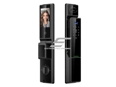Išmani durų spyna su veido ir delno atpažinimu | pirštų antspaudų | IC kortelių skaitytuvu | 418x74x30mm | juoda | TUYA | Wi-Fi | IP66 Išmani durų spyna su veido ir delno atpažinimu | pirštų antspaudų | IC kortelių skaitytuvu | 418x74x30mm | juoda | TUYA | Wi-Fi | IP66