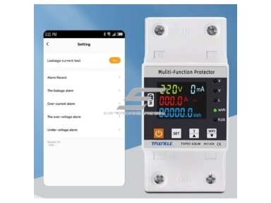 Modulinė | išmani | skaitmeninė įtampos ir srovės kontrolės relė su laikmačiu | 1-63A | 230V | DIN | TUYA | Wi-Fi Modulinė | išmani | skaitmeninė įtampos ir srovės kontrolės relė su laikmačiu | 1-63A | 230V | DIN | TUYA | Wi-Fi