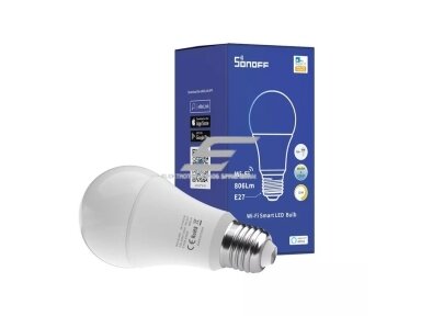 Išmani LED RGBCW lemputė | E27 | 9W | 230V | 2700K-6500K | 806lm | Wi-Fi | SONOFF | B02-BL-A60 | 6920075777161 Išmani LED RGBCW lemputė | E27 | 9W | 230V | 2700K-6500K | 806lm | Wi-Fi | SONOFF | B02-BL-A60 | 6920075777161