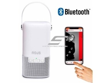 Nešiojama Bluetooth kolonėlė su LED šviestuvu | IPX4 | balta | NOUS-H2 | 4658947365285 Nešiojama Bluetooth kolonėlė su LED šviestuvu | IPX4 | balta | NOUS-H2 | 4658947365285
