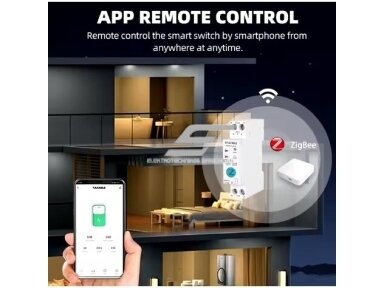 Išmanus automatinis jungiklis | su elektros energijos matavimu | valdomas nuotoliu Wi-Fi | 1P | 63A | 230V | TUYA | ZigBee Smart