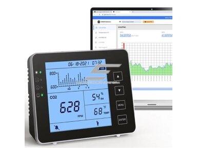 Skaitmeninis | išmanus CO2 | temperatūros | drėgmės | oro kokybės matuoklis | jutiklis | 5VDC | 0-5000PPM | 0...+50°C | 0...95%H | 3 in 1 | Tuya | juodas Skaitmeninis | išmanus CO2 | temperatūros | drėgmės | oro kokybės matuoklis | jutiklis | 5VDC | 0-5000PPM | 0...+50°C | 0...95%H | 3 in 1 | Tuya | juodas