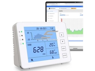 Skaitmeninis | išmanus CO2 | temperatūros | drėgmės | oro kokybės matuoklis | jutiklis | 5VDC | 0-5000PPM | 0...+50°C | 0...95%H | 3 in 1 | Tuya | baltas Skaitmeninis | išmanus CO2 | temperatūros | drėgmės | oro kokybės matuoklis | jutiklis | 5VDC | 0-5000PPM | 0...+50°C | 0...95%H | 3 in 1 | Tuya | baltas