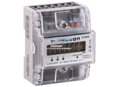 Modulinis trifazis elektros energijos skaitiklis | per srovės transformatorius …/5 A | 1,5(6) A | 3×230/400 V | 1 tarifas | impulsinis išėjimas | IP20 | DIN | THORGEON 01004 Modulinis trifazis elektros energijos skaitiklis | per srovės transformatorius …/5 A | 1,5(6) A | 3×230/400 V | 1 tarifas | impulsinis išėjimas | IP20 | DIN | THORGEON 01004