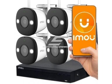 Išmanus | vaizdo stebėjimo IP kamerų komplektas | 4 Bullet kameros 2MP | 1TB NVR Pro įrašymo įrenginys | 4 kanalų | IP67 | Wi-Fi | KIT/NVR1104HS-W-S2/4-F22FE IMOU Išmanus | vaizdo stebėjimo IP kamerų komplektas | 4 Bullet kameros 2MP | 1TB NVR Pro įrašymo įrenginys | 4 kanalų | IP67 | Wi-Fi | KIT/NVR1104HS-W-S2/4-F22FE IMOU