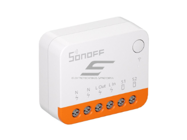 Išmanus nuotolinis jungiklis | 1 kanalo | 10A | 2200W | 110-240V | Wi-Fi | SONOFF | MiniR4 | 6920075740202 Išmanus nuotolinis jungiklis | 1 kanalo | 10A | 2200W | 110-240V | Wi-Fi | SONOFF | MiniR4 | 6920075740202