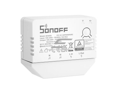 Išmanus nuotolinis jungiklis | 1 kanalo | 16A | 3500W | 100-240V | Wi-Fi | SONOFF | MiniR3 | 6920075776775 Išmanus nuotolinis jungiklis | 1 kanalo | 16A | 3500W | 100-240V | Wi-Fi | SONOFF | MiniR3 | 6920075776775