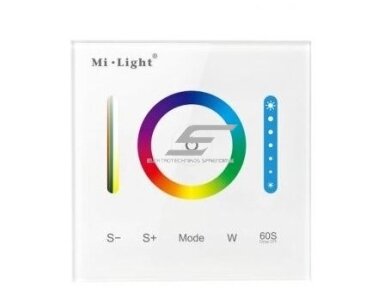 LED apšvietimo valdymo pultelis RGB+CCT, belaidis, montuojamas į sieną, PL-FUT-P3 Mi Light 6970602180209 LED apšvietimo valdymo pultelis RGB+CCT, belaidis, montuojamas į sieną, PL-FUT-P3 Mi Light 6970602180209