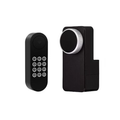 Smart lock | add-on for an existing mechanical door lock | IC card reader | PIN code | app unlocking | 136x63x48mm | black Smart lock | add-on for an existing mechanical door lock | IC card reader | PIN code | app unlocking | 136x63x48mm | black