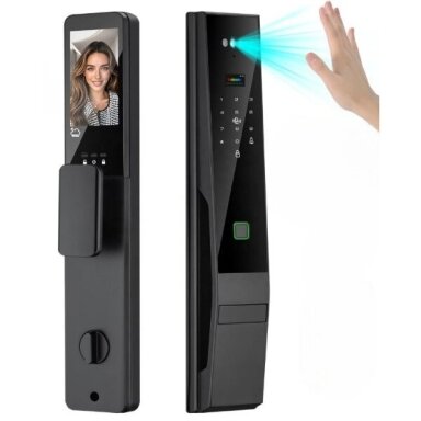Smart door lock with face and palm recognition | fingerprint | IC card reader | 420x74x33mm | black | TUYA | Wi-Fi Smart door lock with face and palm recognition | fingerprint | IC card reader | 420x74x33mm | black | TUYA | Wi-Fi
