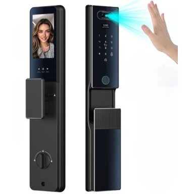Smart door lock with face and palm recognition | fingerprint | IC card reader | 420x74x33mm | black | TUYA | Wi-Fi Smart door lock with face and palm recognition | fingerprint | IC card reader | 420x74x33mm | black | TUYA | Wi-Fi