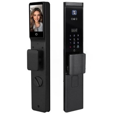 Smart door lock with face and palm recognition | fingerprint | IC card reader | 432x69x25mm | black | TUYA | Wi-Fi | IP66 Smart door lock with face and palm recognition | fingerprint | IC card reader | 432x69x25mm | black | TUYA | Wi-Fi | IP66
