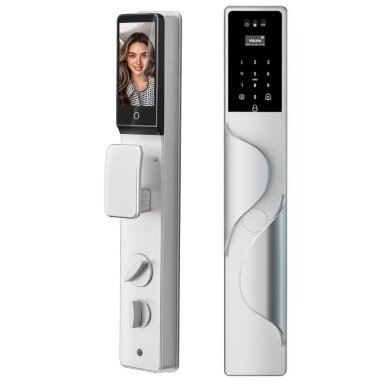 Smart door lock with face and palm recognition | fingerprint | IC card reader | silver | TUYA | Wi-Fi | IP66 Smart door lock with face and palm recognition | fingerprint | IC card reader | silver | TUYA | Wi-Fi | IP66