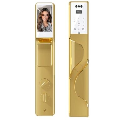 Smart door lock with face and palm recognition | fingerprint | IC card reader | golden | TUYA | Wi-Fi | IP66 Smart door lock with face and palm recognition | fingerprint | IC card reader | golden | TUYA | Wi-Fi | IP66