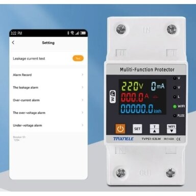 Gudrs sprieguma un strāvas kontroles relejs ar taimeri | 1-63A | 230V | TUYA Wi-Fi Gudrs sprieguma un strāvas kontroles relejs ar taimeri | 1-63A | 230V | TUYA Wi-Fi