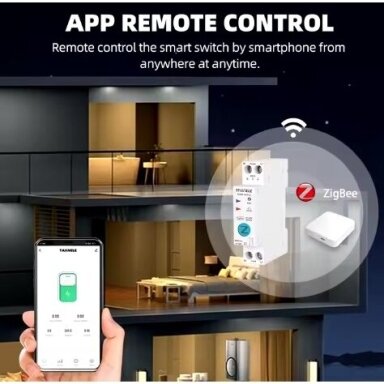 Smart circuit breaker | with overcurrent | surge protection | Wi-Fi remote controlled | 1P | 63A | 230V | TUYA | ZigBee Smart Smart circuit breaker | with overcurrent | surge protection | Wi-Fi remote controlled | 1P | 63A | 230V | TUYA | ZigBee Smart