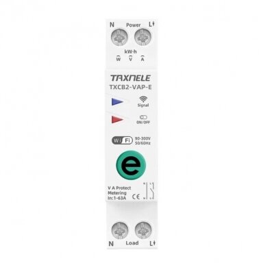 Smart circuit breaker | with overload | surge protection | Wi-Fi remote controlled | 1P | 63A | 230V | TUYA Smart circuit breaker | with overload | surge protection | Wi-Fi remote controlled | 1P | 63A | 230V | TUYA