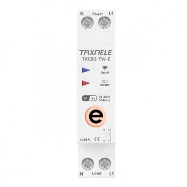 Smart circuit breaker | Wi-Fi remote controlled | 1P | 63A | 230V | TUYA Smart circuit breaker | Wi-Fi remote controlled | 1P | 63A | 230V | TUYA