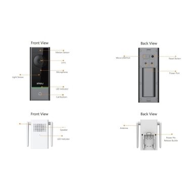 Smart | Wireless Doorbell with Camera 5MP | IP65 | Wi-Fi | DB60-kit IMOU Smart | Wireless Doorbell with Camera 5MP | IP65 | Wi-Fi | DB60-kit IMOU