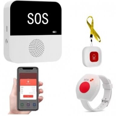 Viedā | Bezvadu | SOS ārkārtas izsaukuma sistēma | personām ar invaliditāti | ar pogu un aproci | 433MHz | Wi-Fi Viedā | Bezvadu | SOS ārkārtas izsaukuma sistēma | personām ar invaliditāti | ar pogu un aproci | 433MHz | Wi-Fi
