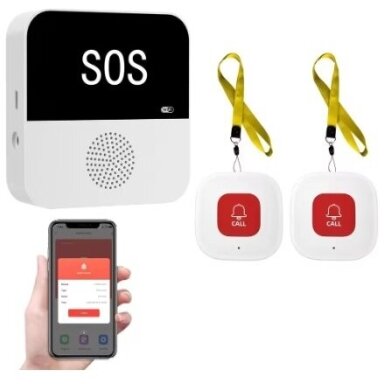 Viedā | Bezvadu | SOS ārkārtas izsaukuma sistēma | personām ar invaliditāti | 2 pogām | 433MHz | Wi-Fi Viedā | Bezvadu | SOS ārkārtas izsaukuma sistēma | personām ar invaliditāti | 2 pogām | 433MHz | Wi-Fi
