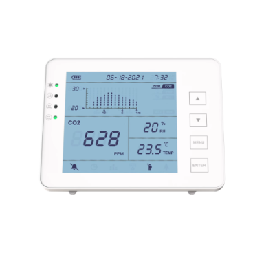 CO₂ air quality meter with WiFi | for indoor use | 0–5000 ppm | temperature + humidity | data logging | USB | white CO₂ air quality meter with WiFi | for indoor use | 0–5000 ppm | temperature + humidity | data logging | USB | white